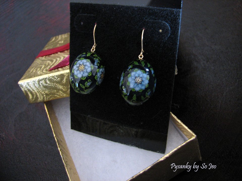 Tiny Finch Egg Love In A Mist Earrings Pysanky By So Jeo